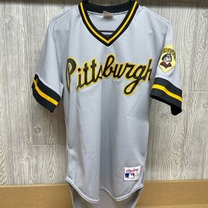 1990s Pittsburgh Pirates Rawlings Game Baseball Jersey Vintage Gray Size 40